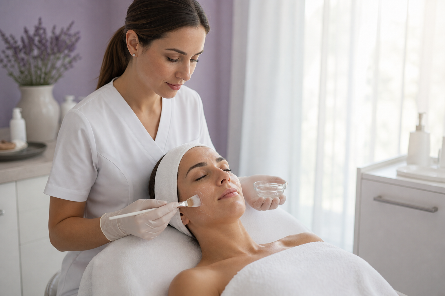 Soin esthétique du visage en cabinet médical