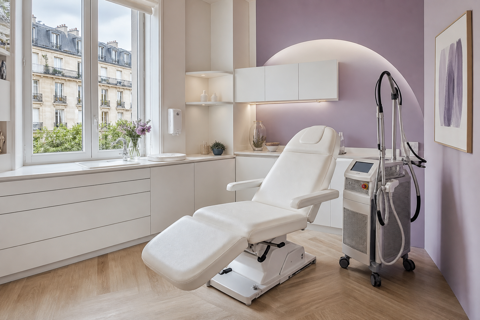 Salle de traitement dermatologique équipée